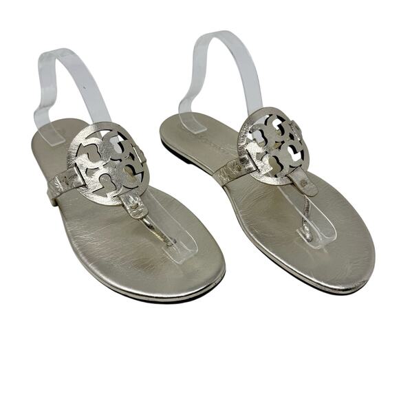 Tory Burch Shoes - Tory Burch Soft Miller Women’s Sandals Size 11 Gold Metallic Leather Flats